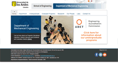 Desktop Screenshot of mecanica.uniandes.edu.co