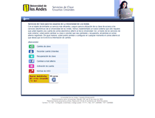 Tablet Screenshot of cuenta.uniandes.edu.co