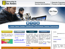 Tablet Screenshot of matriculas.uniandes.edu.co