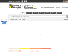 Tablet Screenshot of biblioteca.uniandes.edu.co