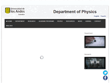 Tablet Screenshot of fisica.uniandes.edu.co